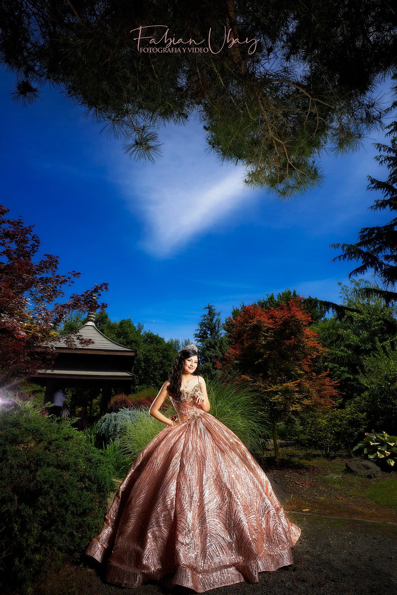 Quinceañera en jardín — Fabian Ubay